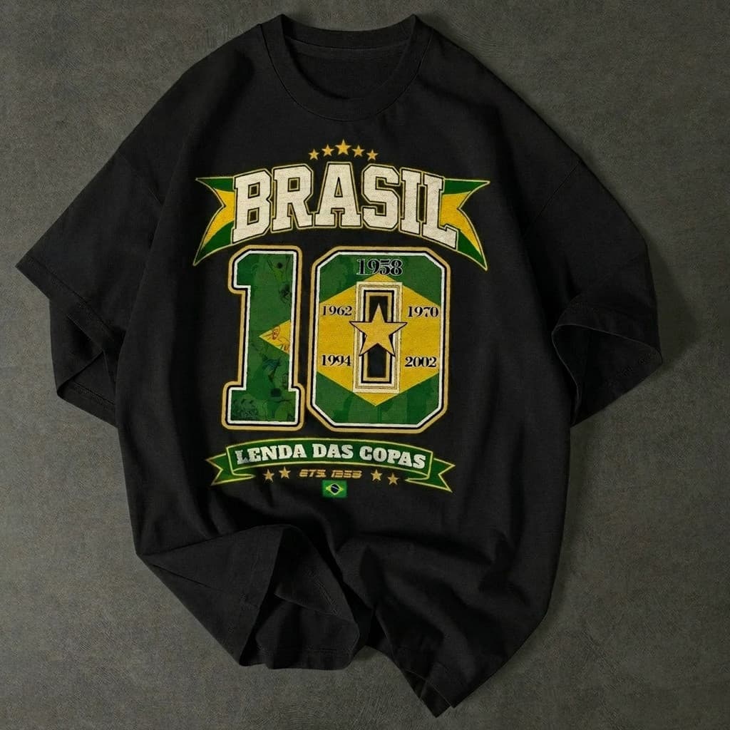 Camiseta Brasil Lenda das Copas - Vista a História do Brasil nas Copas